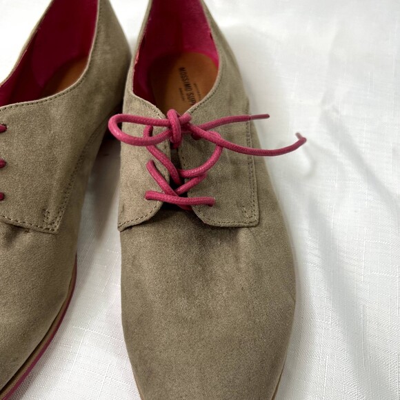 Mossimo Olenka Taupe NWT Lace Up Loafer Faux Suede Size 8.5 - Picture 2 of 10